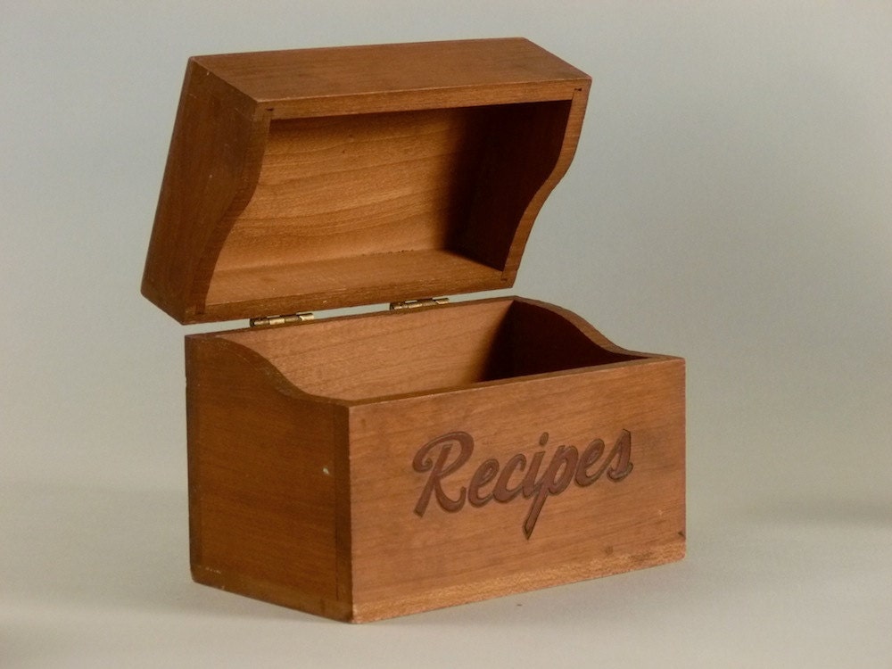 Vintage wood Recipe box