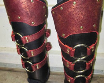 Leather Armor Gothic Dragon Scale Cuisses by SharpMountainLeather