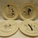 Set of 4 French Vintage Saint Amand Cartoon Humorous Dessert Plates (A176)