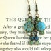 Rustic Queen Earrings, blue, green, dangle, by nancelpancel on etsy