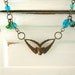 Taking Flight Bird Necklace, blue, green, brass, by nancelpancel on etsy