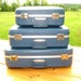 Blue Hard Luggage Three travel pieces vacation summer graduation