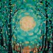 ORIGINAL Abstract Tree Fine Art Colorful Impressionistic Twilight Painting, 24" x 18" Canvas