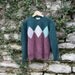 Speckled Argyle Sweater Shetland Wool Womens Medium
