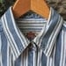 Levi's Denim Blue White Striped Button Up Shirt Womens Small 80s 90s
