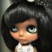 Panda Love, OOAK Custom Black Blythe Art Doll and Furnished Display Case