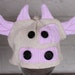Cow hat newborn size upcycled sweater hat ready to ship