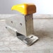 Vintage Stapler, Presto, Chrome with Yellow Top, Miniature for Home and Office Supplies, Industrial