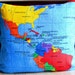 Handmade world map pillow case and pillow