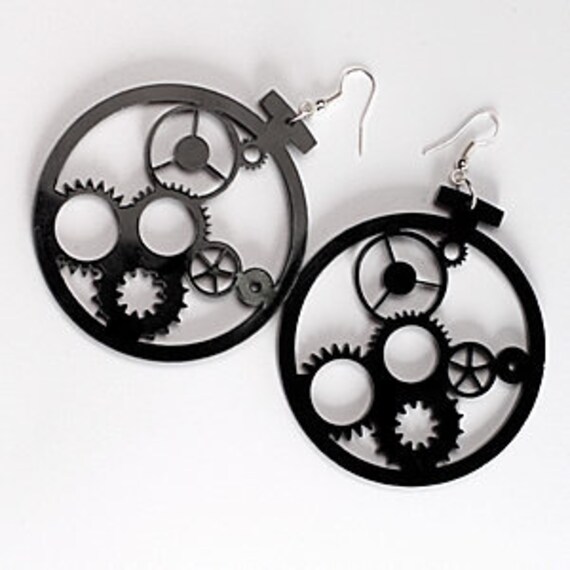 Acrylic Jewelry Clockwork Laser Cut Acrylic by Nechegonadet