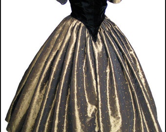 1800s Civil War Victorian Ball Gown Dress NEW Gorgeous Taffeta And Velvet 1800s Civil War Victorian Ball Gown Dress NEW Gorgeous Taffeta And Velvet