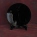 Black Scrying Mirror, Handcrafted 4" Concave - with a Black Silk wrap