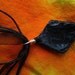 Rose Petal Black Concave Scrying Pendant - Handcrafted with Rose Petal Clay