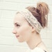 Ecru Stretch Lace Headband with sequins for that special event
