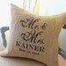 Mr and Mrs Burlap Pillow Cover- Perfect Wedding, Anniversary or Shower Gift, Bride and Groom, Newlyweds