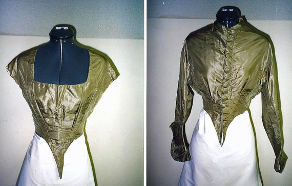 1860s Grey Silk Bodice with 2 tops by MartinsMercantile on Etsy