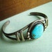 Vintage American Indian Turquoise and Silver Cuff Bracelet