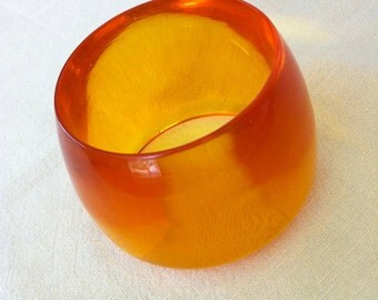 Amber Lucite Cuff Bracelet