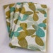 Reversible Cloth Napkin Set - Soft Aqua, Green Modern Floral - Set of four 9 inch, everyday, lunch, cocktail