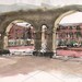 Original Watercolor, 9in x 6in, "Cuartel de Ballajá", by Luis E. Aparicio