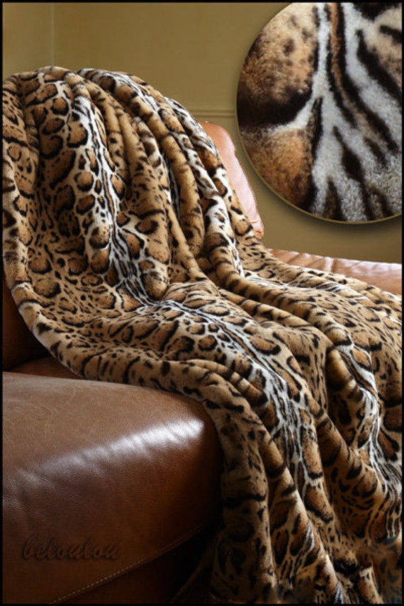 Tissavel Light Ocelot Faux Fur Fabric by beloulou on Etsy