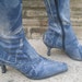 Reserved for Sherry-SALE-Fabulous Denim Jean look stretch boots, new unworn, European 39, U.S. 8, 'Migato' made in Greece-Sale were 44.00