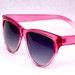 Pink Sunglasses with Gold Accent Vintage Cat Eye Tear Drop New Old Stock