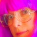 Womens Designer Eyeglasses, Funky 80s, Salmon Pink and Gold Frames, Vintage Eyewear, Oversized