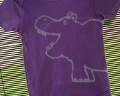 Items similar to Baby onesie, hand dyed purple with hippo front and ...