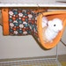 Large Corner Tube Hammock with access hole "Flower Field on Brown Print with Orange Fleece Lining" Rat, Ferret, Sugar Glider