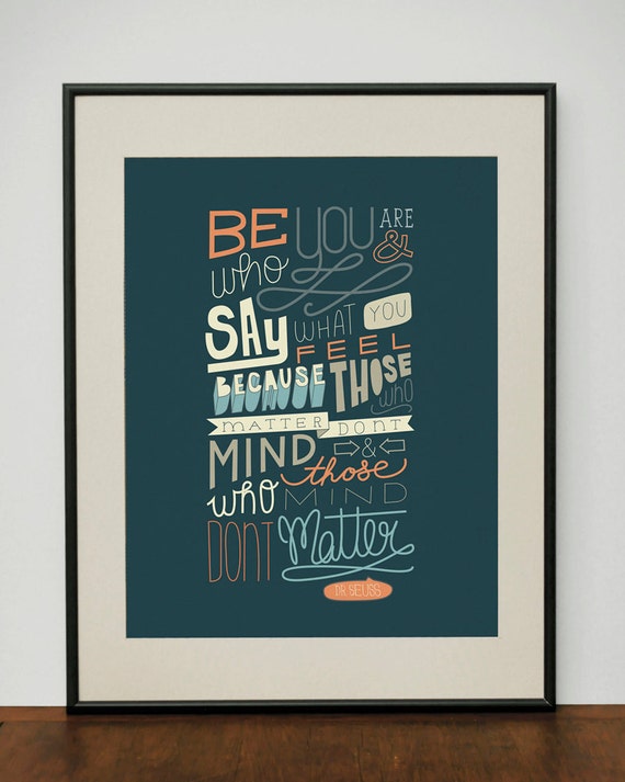 Items similar to Dr. Seuss Quote 11x14 Typography Art Print on Etsy
