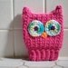 Reserved for danielle- Scrubba Dubba Owl- Children's Bath Mitt, Kids Washcloth, Crochet Cotton, Pink, Eco-Friendly