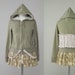 Women's sweatshirt hoodie with skirt accent hippie S