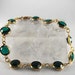 Vintage BRACELET Green SWAROVSKI Crystal SIGNED Piece Goldtoned 1979 Swan Hallmark 18.00 obo