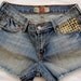SALE 20% OFF - Gold Studded Jean Shorts - Upcycled