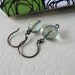 Soft Mint Czech Faceted Crystal Dangle Earring with Vintage Bronze Enameled Copper Jewelry