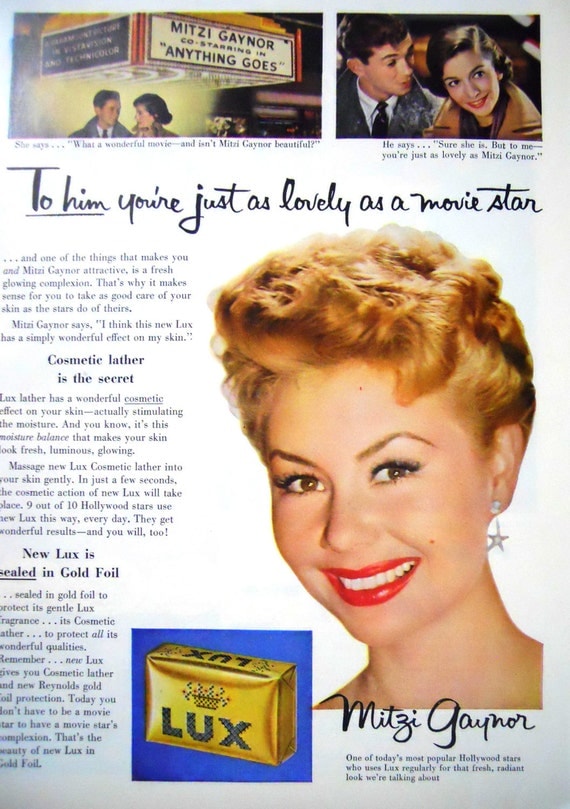 Items Similar To Retro Lux Soap Featuring Mitzi Gaynor Magazine