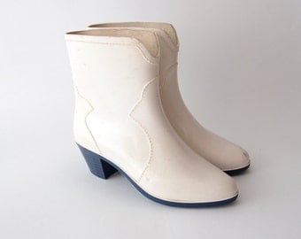 vintage rubber boots with buckles