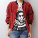 Vintage Velvet red Bomber Jacket size S