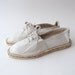 Vintage white leather 80s espadrilles