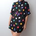 Vintage black shirt dress with colorful dots