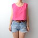 Vintage neon pink magenta silk top