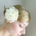 Cream and Pink Peony Hair Clip - Woodland Hair Accessory - Bride - Bridesmaid - White Bridal Hair Flower