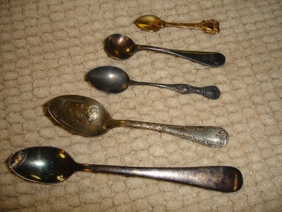 Vintage Antique Sterling etc. Small Collectible Spoons