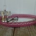 Large Pink Vanity Mirror Tray