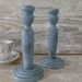 Blue Painted Candlesticks