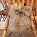 Burlap Bow Wedding Decoration (chairs) Curtain Tie Back Wreath Decoration