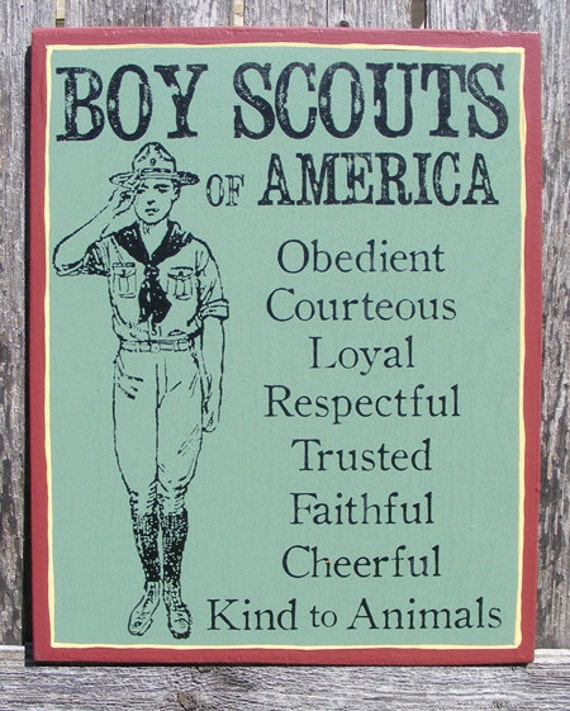 Boy Scout Sign Hand Screened on Wood