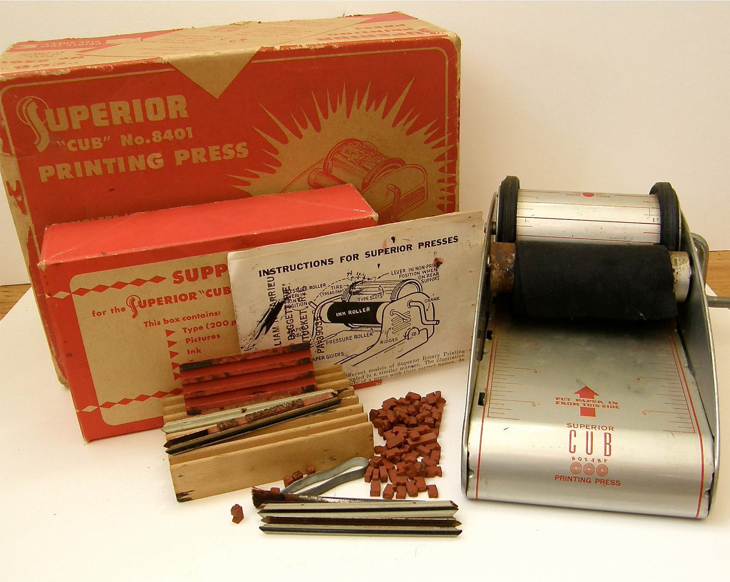 Cub Rotary Printing Press Vintage Toy by Cumulations on Etsy