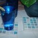 Iridescent Candy Blue Marble Mosaic Tiled Coasters